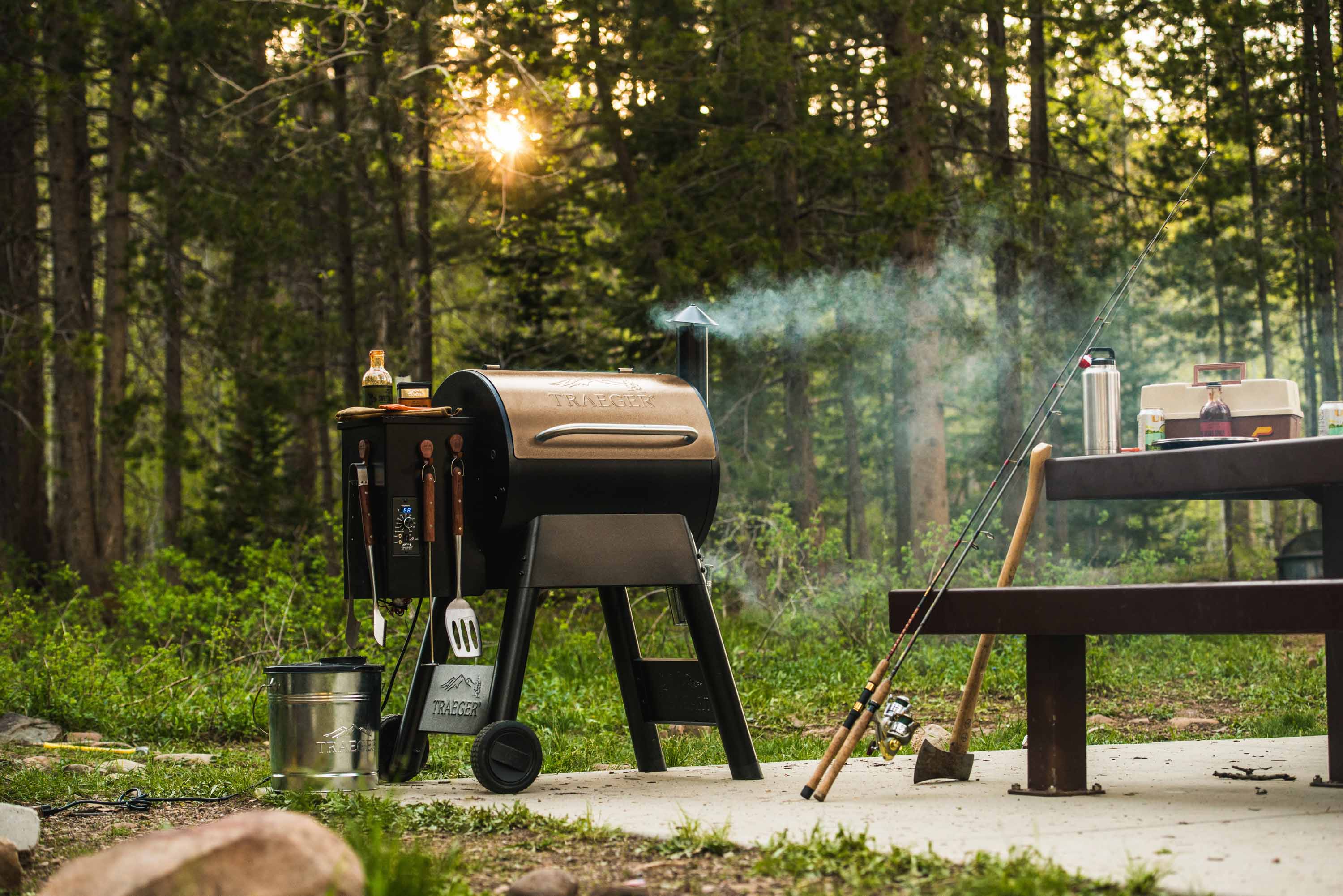 A grill in a forest