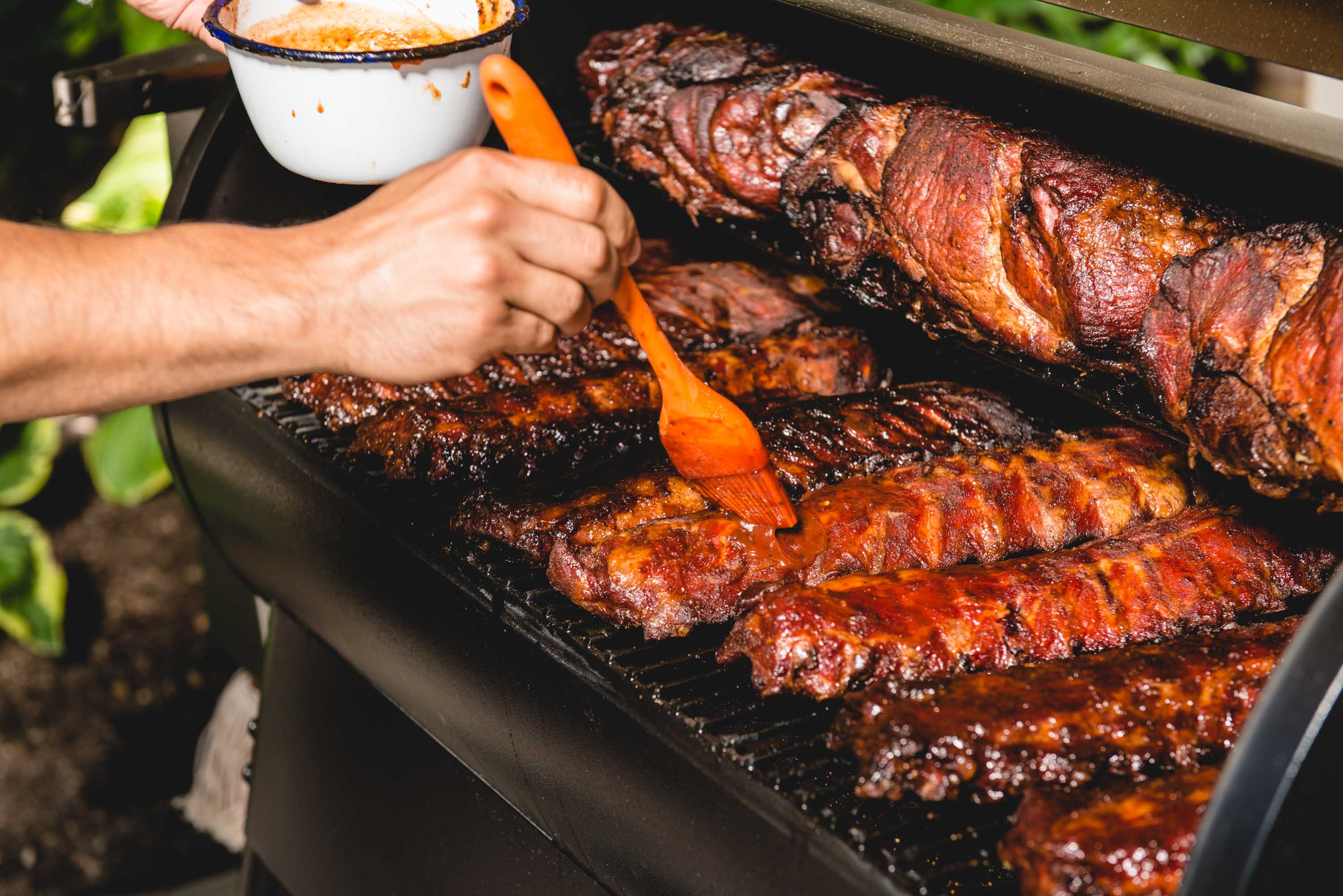 Lots of meat on a grill