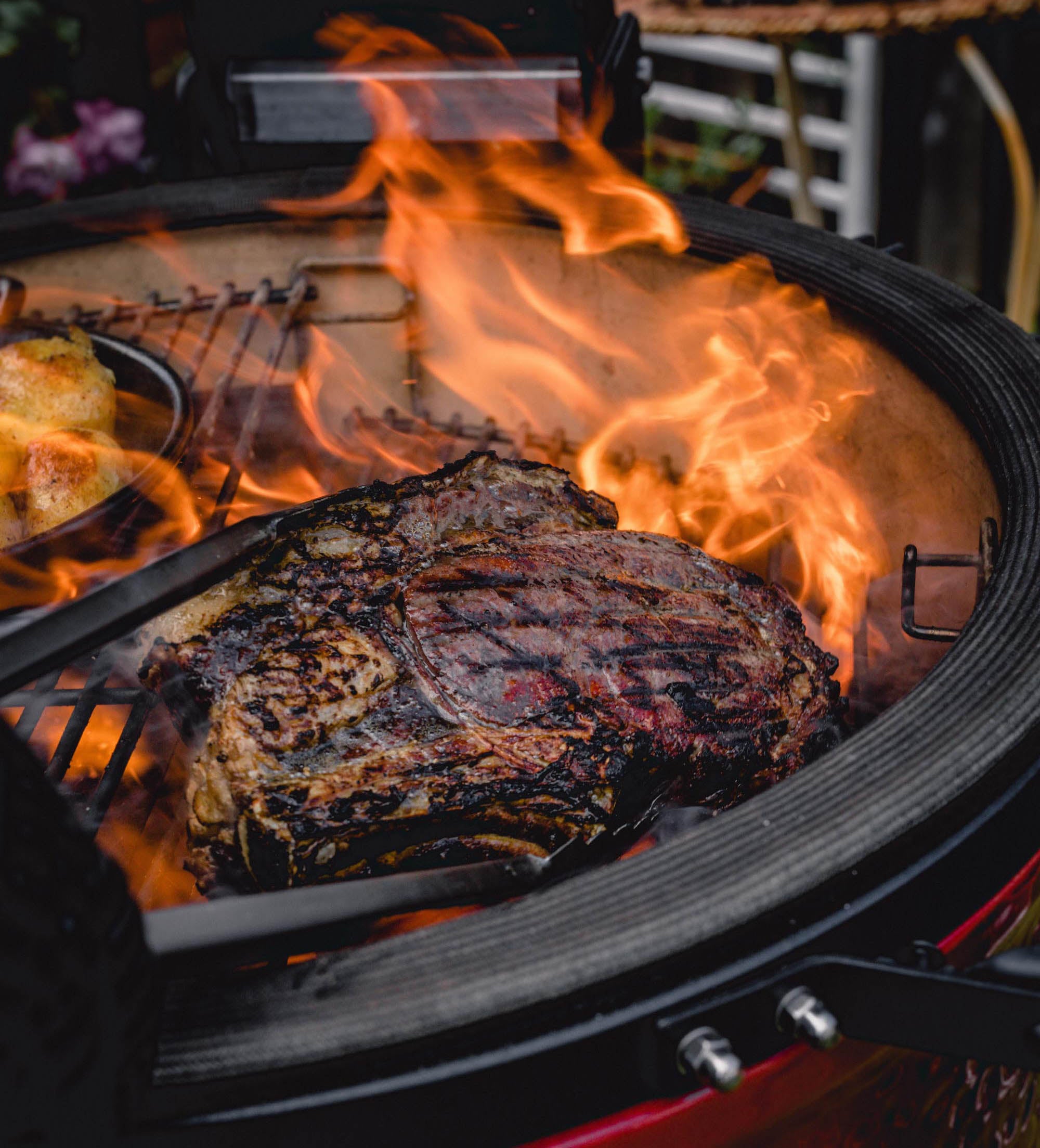 Steak on a barbecue