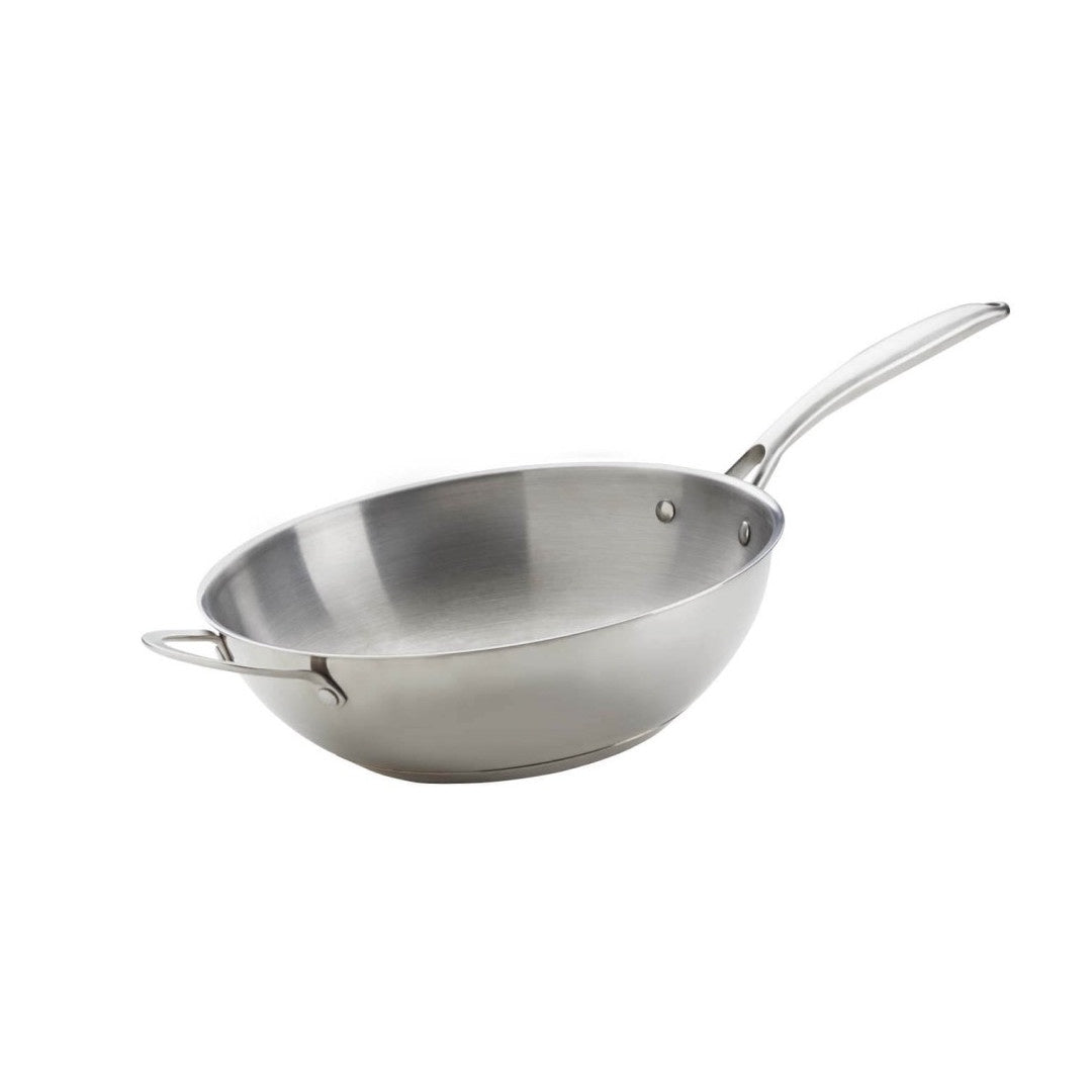 Silver wok pan